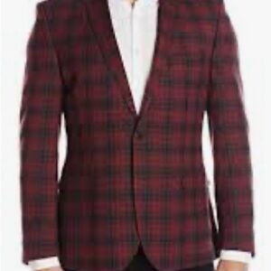 Classic Red Checkered Men's Blazer